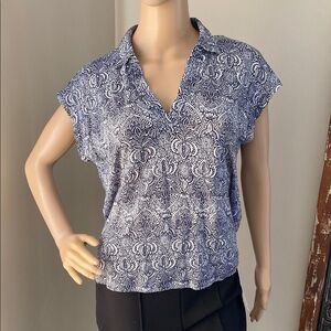 Blue Patterned Women's Top